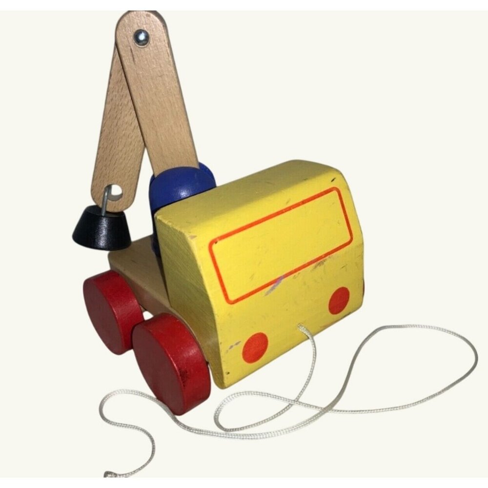 IKEA Pull Along Wood Truck with Magnetic Crane